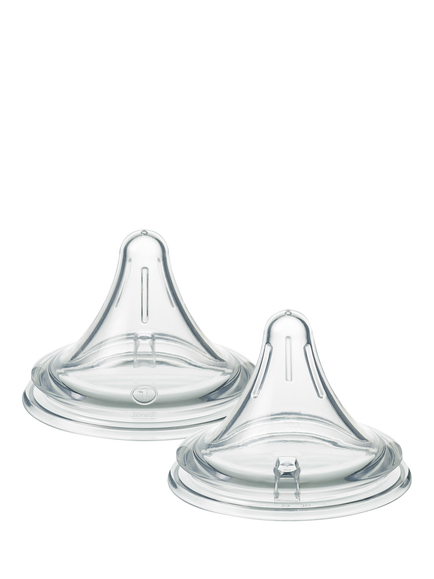 Tommee Tippee Natural Start Deep Latch Triangular Teats, Slow Flow, Pack of 2, Multi