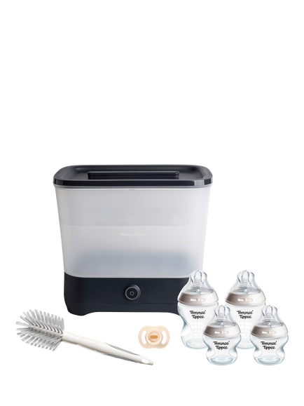 Tommee Tippee Natural Start Baby Bottles & Electric Steriliser Kit, Black