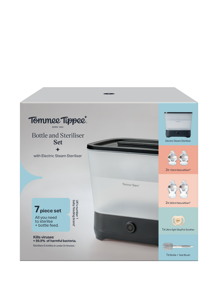 Tommee Tippee Natural Start Baby Bottles & Electric Steriliser Kit - view 2, Black