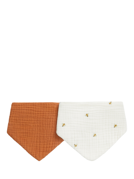 Love to Dream Muslin Bandana Bibs, Pack of 2, Bees Cream, Bees Cream