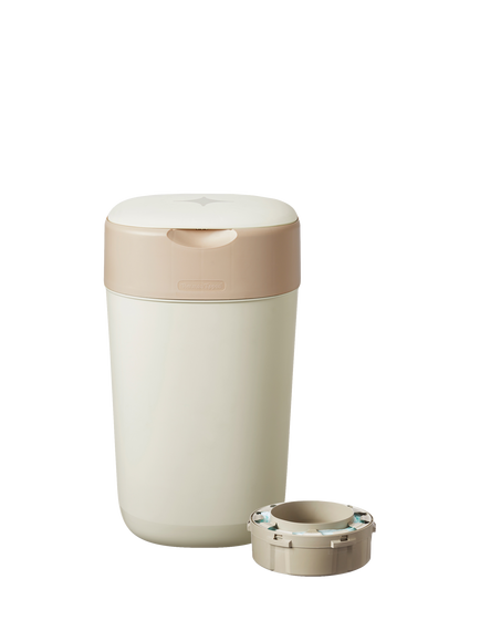 Tommee Tippee Twist & Click Nappy Bin, Cream, Cream