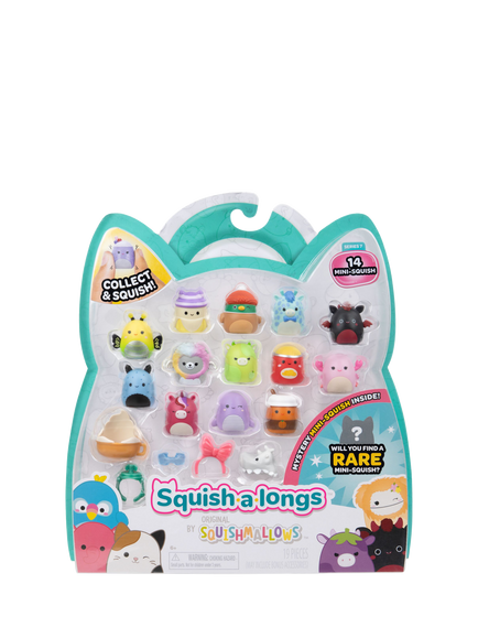 Squishmallows Squish-a-longs Mini-Squish, Style 1/Wave 7, Pack of 14, Multi