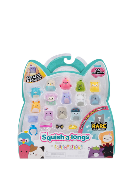 Squishmallows Squish-a-longs Mini-Squish, Style 2/Wave 7, Pack of 14, Multi