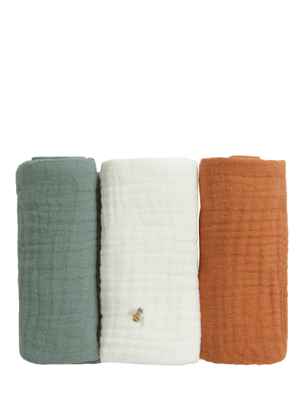 Love to Dream Face Cloths, Pack of 3, Bees Sage, Bees Sage