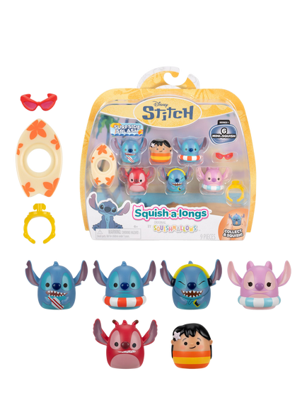 Squishmallows Squish-a-longs Disney Lilo & Stitch Figures, Pack of 6 - view 2, Multi