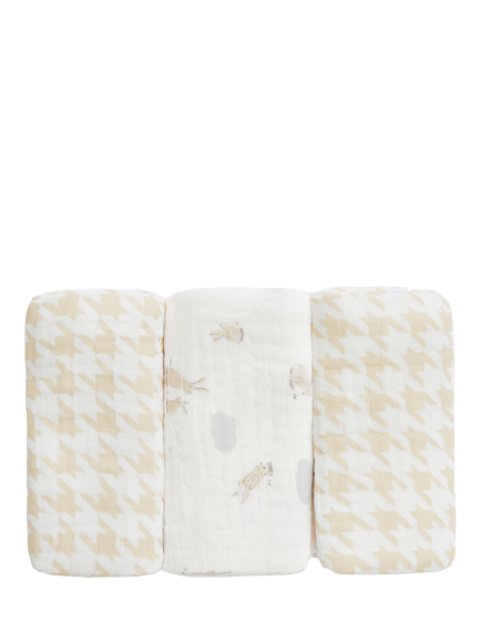 Love to Dream Face Cloths, Pack of 3, Cloud Bunnies, Cloud Bunnies