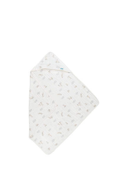 Love to Dream Muslin Hooded Towel, Cloud Bunnies, Cloud Bunnies