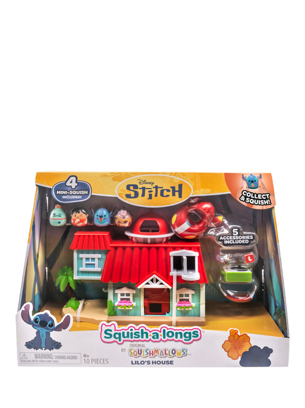 Squishmallows Squish-a-longs Disney Lilo & Stitch Lilo's House Large Playset, Multi