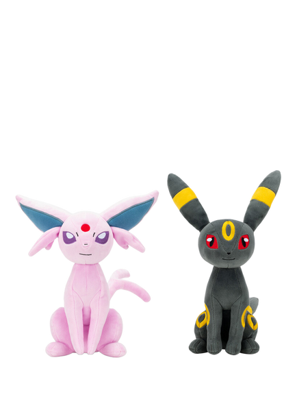 Pokémon Espeon and Umbreon Plush Toys, H20cm, Multi