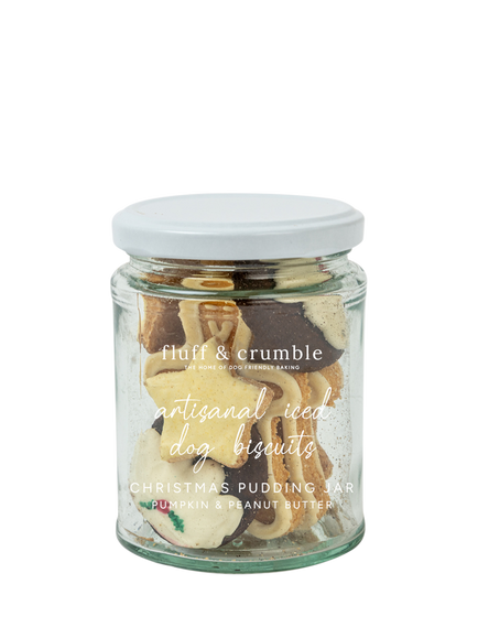 Fluff & Crumble Christmas Pudding Dog Biscuit Gift Set, Multi