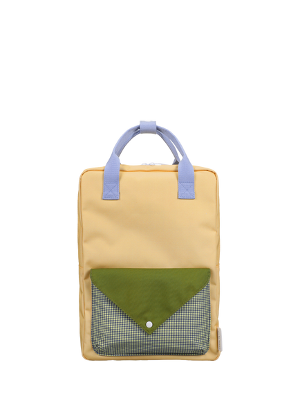 Sticky Lemon Kids' Medium Backpack, Green/Yellow/Lilac, Green/Yellow/Lilac