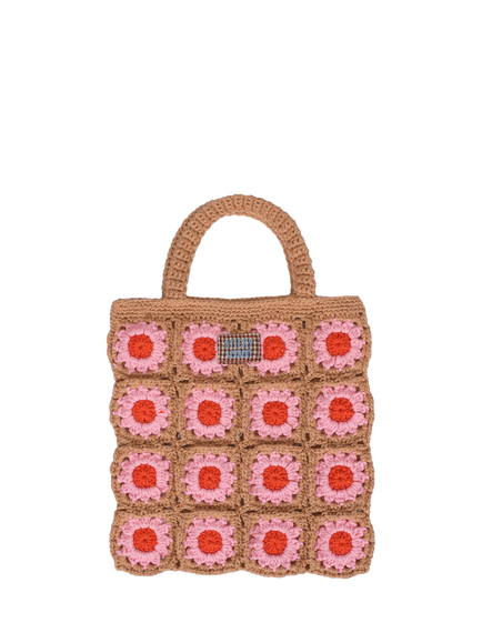 Sticky Lemon Kids' Crochet Bag, Brown/Pink, Brown/Pink