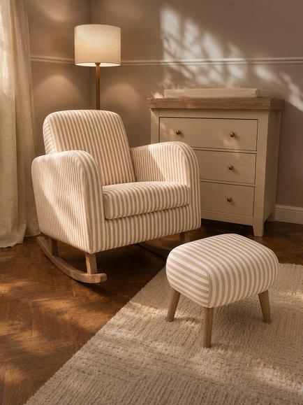 CuddleCo Etta Nursing Chair & Footstool - view 2, Natural