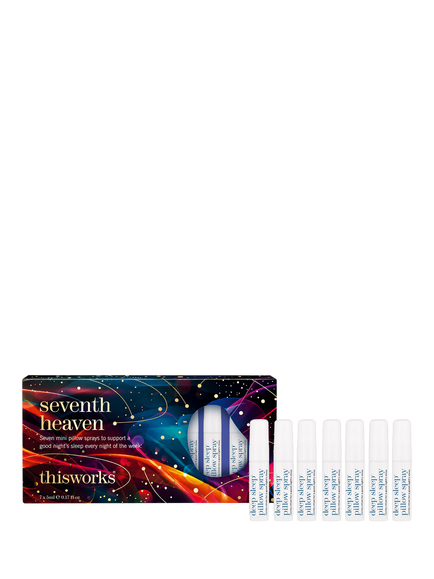 This Works Seventh Heaven Mini Deep Sleep Pillow Spray Bodycare Gift Set, 7 x 5ml, Clear Clear