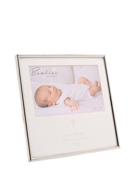 Bambino Silver-Plated Christening Photo Frame, 6 x 4", Silver