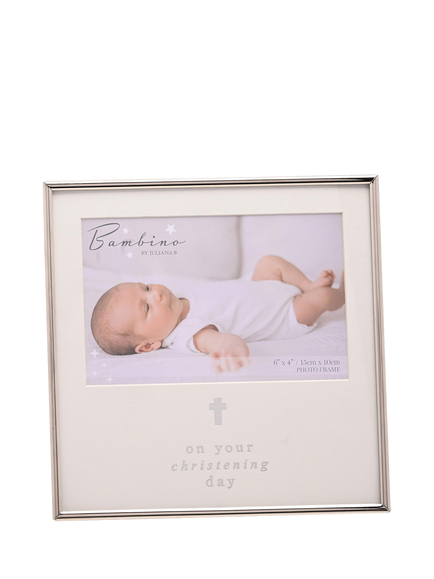 Bambino Silver-Plated Christening Photo Frame, 6 x 4" - view 2, Silver