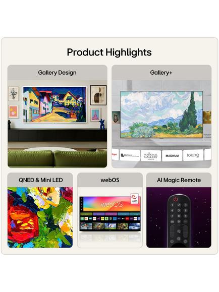 LG 65LX7B6LA (2026) QNED MiniLED HDR 4K Ultra HD Smart AI Gallery TV, 65 inch with Frame, Dolby Atmos & Slim Wall Mount, White - view 2, White