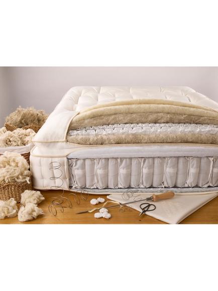 John Lewis British Natural Collection Rosedale Wool Pillowtop 4250 Pocket Spring Zip Link Mattress, Emperor - view 2, White