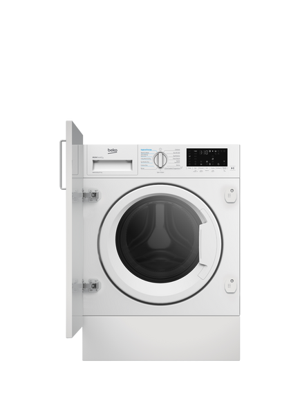 Beko OUTLET WDIK854411F Integrated Washer Dryer, 8kg/5kg Load, 1400rpm Spin, Like New, White, White