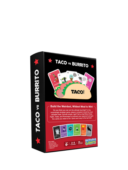 TACO VS BURRITO Card Game - view 2, Black Multi Black