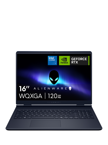 Dell Alienware 16 Aurora AC16250 Gaming Laptop, Intel Core 7 Processor, 16GB RAM, 1TB SSD, RTX 3050, 16” WQXGA OLED, Black, Black