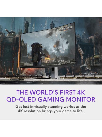 Dell Alienware 32 AW3225QF QD-OLED 4K Ultra HD Gaming Monitor, 32”, Lunar Light - view 2, Lunar Light