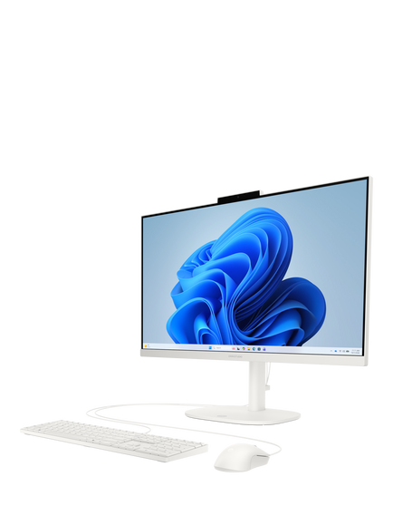 HP OmniStudio  24-cv0012na  All-in-One Desktop PC, AMD Ryzen 5 Processor, 8GB RAM, 256GB SSD, 23.8" Full HD, Cashmere White - view 2, Cashmere White