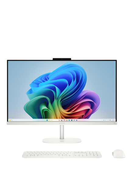 HP OmniStudio 27-cy0002na All-in-One Desktop PC, Intel Core Ultra 7 Processor, 16GB RAM, 1TB SSD, 27" QHD, Cotton White, Cotton White