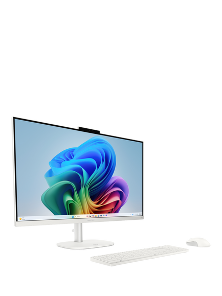 HP OmniStudio 27-cy0002na All-in-One Desktop PC, Intel Core Ultra 7 Processor, 16GB RAM, 1TB SSD, 27" QHD, Cotton White - view 2, Cotton White
