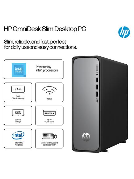 HP OmniDesk S03-0023na Slim Desktop PC, Intel 300 Processor, 8GB RAM, 256GB, Jack Black - view 2, Jack Black