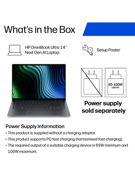 HP OmniBook Ultra 14-kd0001nax Laptop, Intel Core Ultra 7 Processor, 16GB RAM, 512GB SSD, 14” 3K OLED Touchscreen, Eclipse Gray - view 2, Eclipse Gray