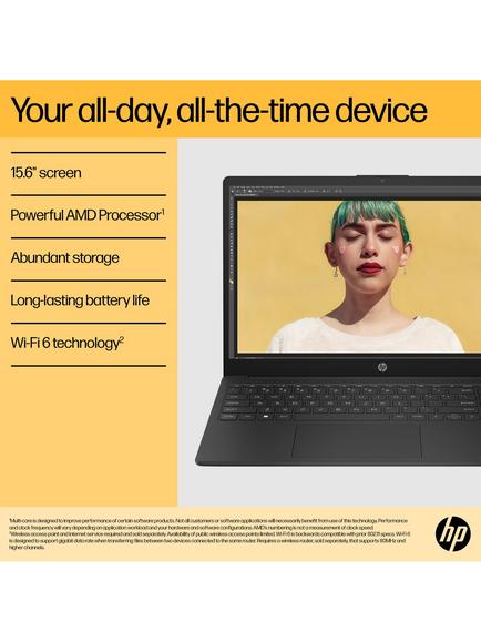 HP 15-fc0079na Laptop, AMD Ryzen 7 Processor, 8GB RAM, 512GB SSD, 15.6” Full HD, Jet Black - view 2, Jet Black