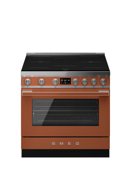 Smeg CPF90I1PAC2 90cm Electric Range Cooker with Induction Hob, Amber Clay, Amber Clay