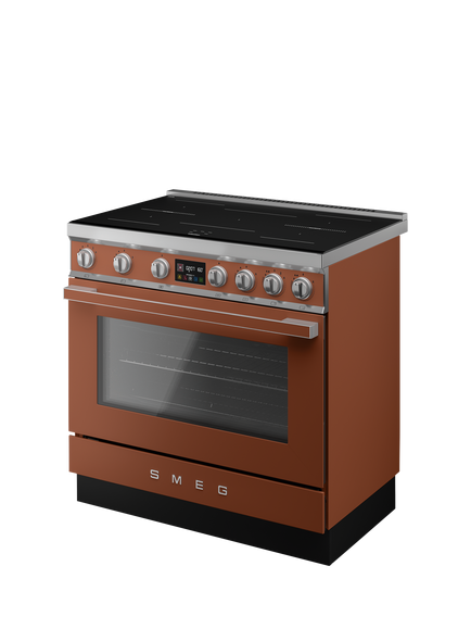 Smeg CPF90I1PAC2 90cm Electric Range Cooker with Induction Hob, Amber Clay - view 2, Amber Clay