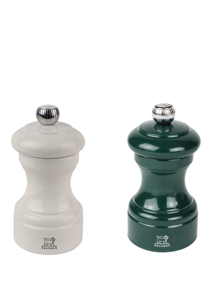 Peugeot Bistrorama Salt & Pepper Mill Set, 10cm, Forest Green/Ivory, Dark Green & Ivory