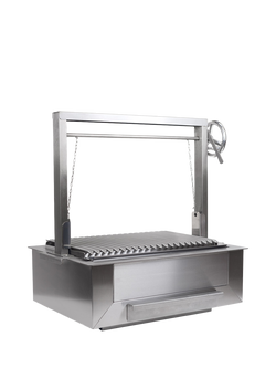 Bertha Asado Medium Stainless Steel Charcoal Grill BBQ, Silver