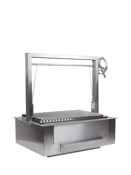 Bertha Asado Medium Stainless Steel Charcoal Grill BBQ, Silver