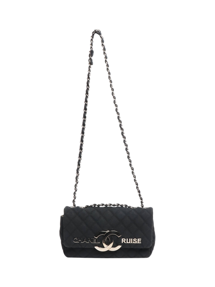 Pre-loved CHANEL 2008 Cruise Line Flap Bag With Silver Hardware, Black - view 2, Black