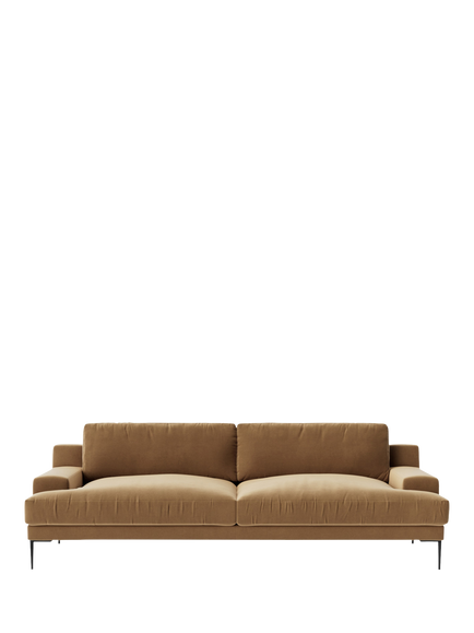 Swoon OUTLET Almera Large 3 Seater Sofa, Metal Leg, Like New, Easy Velvet Biscuit, Easyvelvet Biscuit
