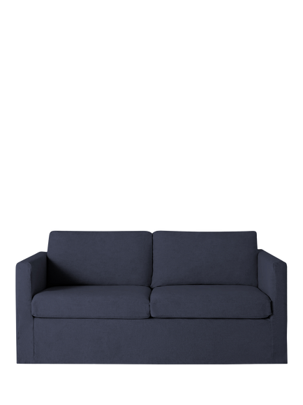 John Lewis OUTLET Loose Cover Large 3 Seater Sofa, Like New, Cotton Linen Navy, Cm 1115