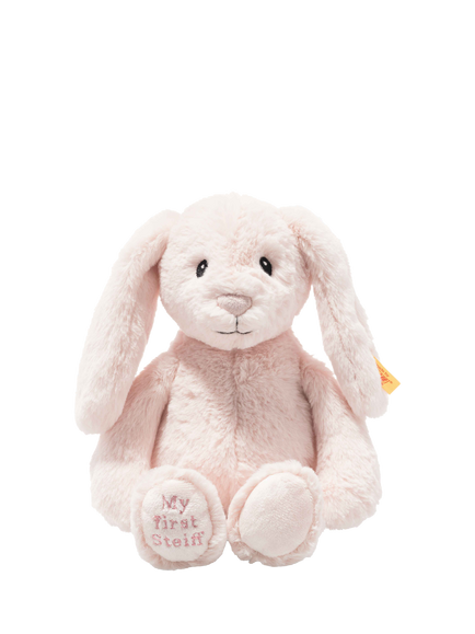 Steiff My First Steiff Hoppie Rabbit Plush Soft Toy, Pink, Multi