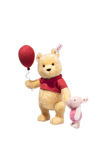 Steiff Disney Winnie the Pooh and Piglet 100th Anniversary Edition Soft Toy, H26cm, Multi
