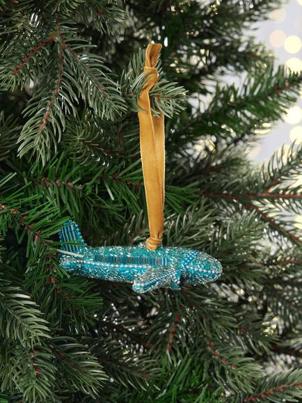 John Lewis The Connoisseur Beaded Aeroplane Tree Decoration, Multi - view 2, Multi