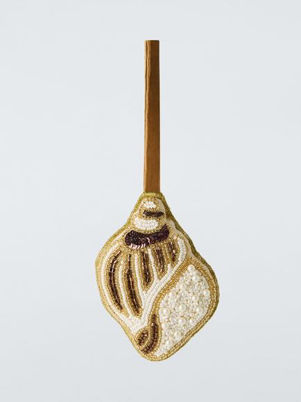 John Lewis The Connoisseur Beaded Shell Tree Decoration, Copper, Multi