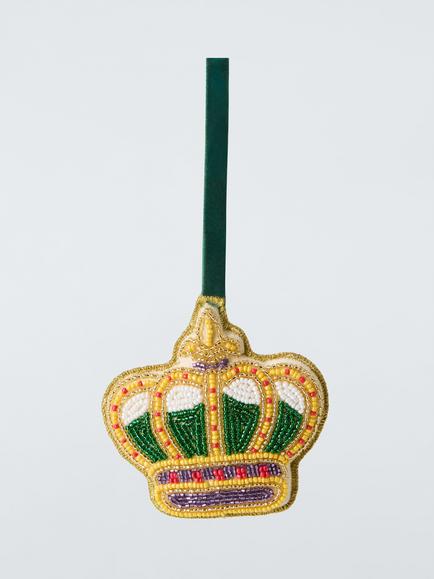 John Lewis Beaded Crown Tree Decoration, Multi, Multi