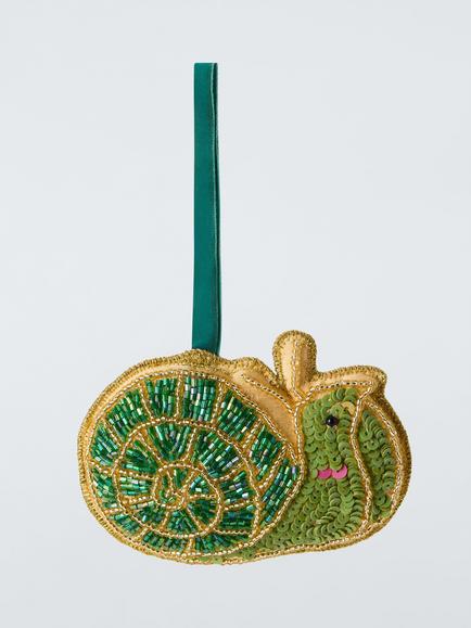 John Lewis The Curator Beaded Snail Bauble, Green, Multi