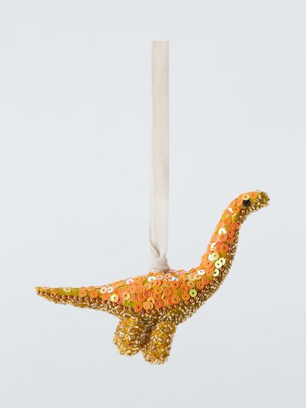 John Lewis The Enthusiast Dinosaur Bauble, Yellow, Multi