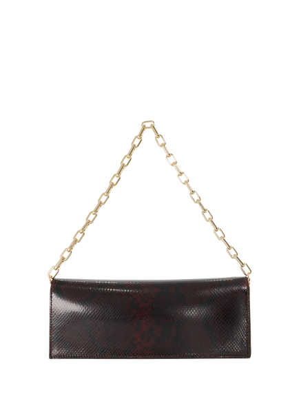 Dune London Bemuse Leather Clutch Bag, Brown - view 2, Brown