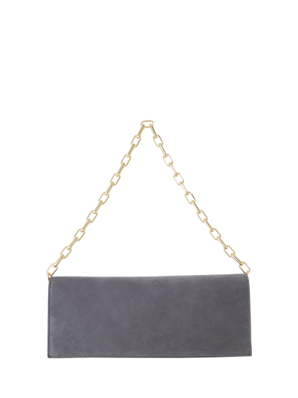 Dune London Bemuse Suede Clutch Bag, Grey - view 2, Grey