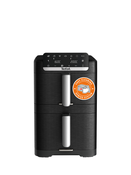 Tefal Ingenio EY7568 Detachable Handle 10L Stacked Air Fryer, Black - view 2, Black